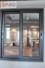 Het donkere Grey Sliding Office Window Fly-het Schermaluminium het Glijden Glasvensters binnenlandse het glijden venster drievoudige glijden
