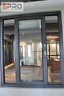 Het donkere Grey Sliding Office Window Fly-het Schermaluminium het Glijden Glasvensters binnenlandse het glijden venster drievoudige glijden
