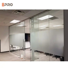 Op maat gemaakte 1,2 mm glazen muur scheidingspaneel materiaal verwijderbare opvouwbare kantoren scheidingsmuren