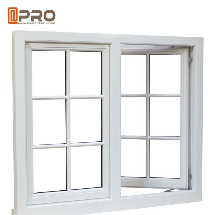 Woon ontsla Openslaande ramen/Aluminium Draaiend Venster met witte het aluminiumvensters van het Netontwerp
